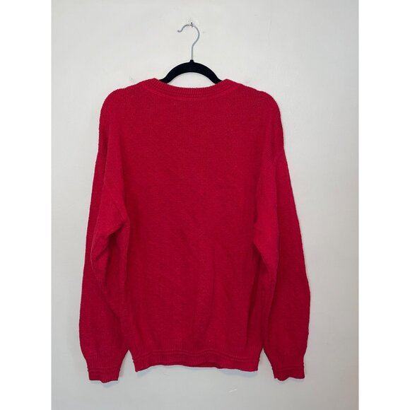 Vintage Red Golf Grandpa Textured Knit Sweater By Scottish Isle Bernette Size M - Picture 3 of 5